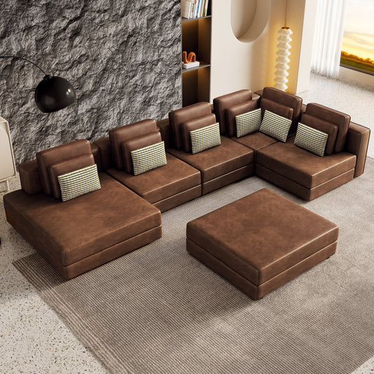 112.7" Modular Sectional Sofa Corner Sofa Chaise Lounge with Movable